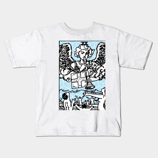 Geometric tarot print, judgement Kids T-Shirt by annaleebeer